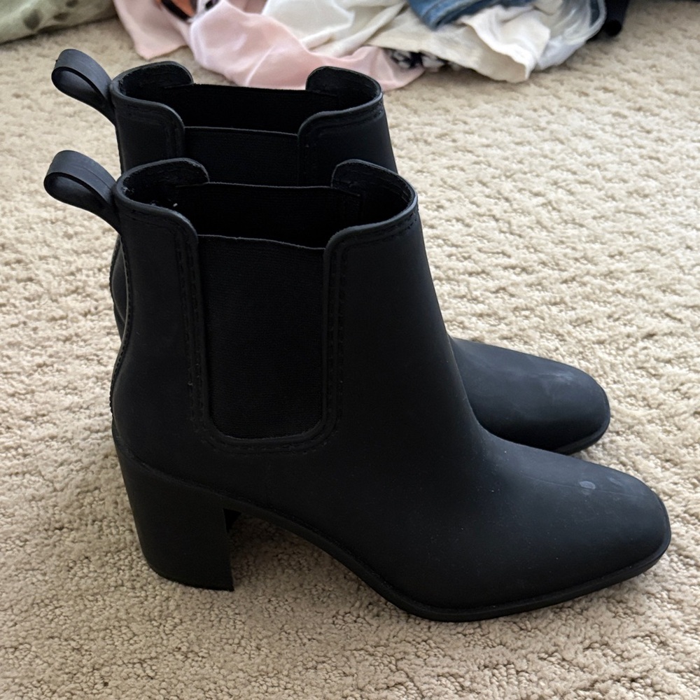 Jeffrey Campbell Black Heeled Rain Boots